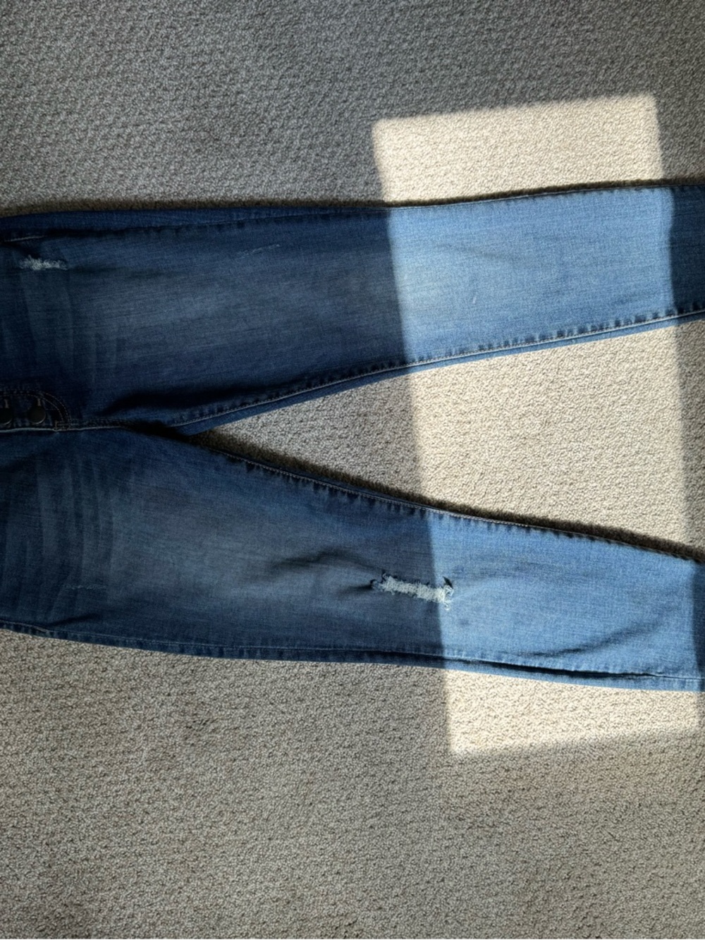 Kut From The Kloth Women's Distressed Skinny Jeans Blue Medium Wash Raw Hem